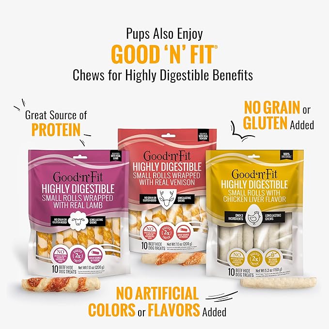 Good 'n' Tasty Triple Flavor Puree Mix-Ins Dog Food Topper Treats for All Dogs, 7 Count, Easy Single-Serve Portions, Added Protein with Tuna, Chicken and Duck