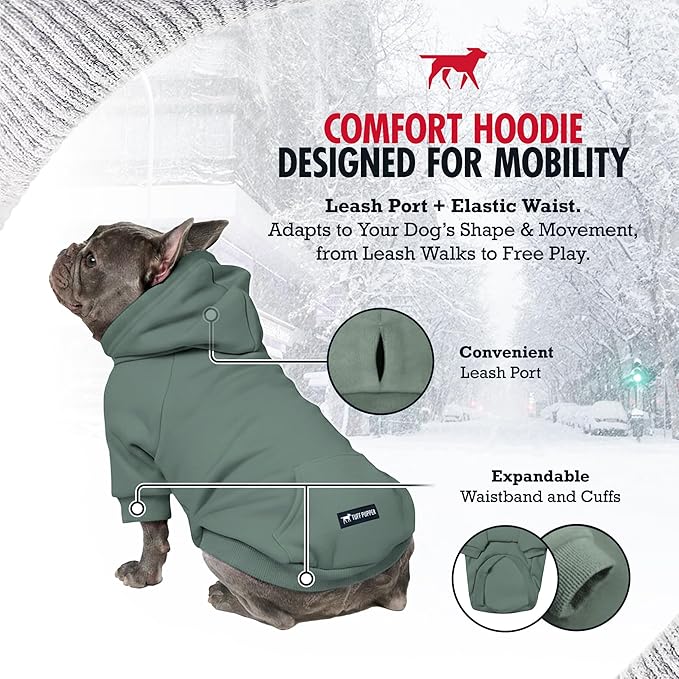 Tuff Pupper Dog Hoodie | Premium Quality 100% Organic Cotton | Ultra Soft Interior for Superior Comfort | Elastic Cuffs & Drawstring for Warmth | Stretch Fit Suitable for All Breeds (Teal, XL)