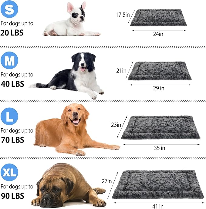 2 Pack Dog Bed for Large Medium Small Dogs,Reversible Rectangle Dog Bed,Washable Orthopedic Durable Sofa Bed for Pet Sleeping Puppy Cat-S-Grey