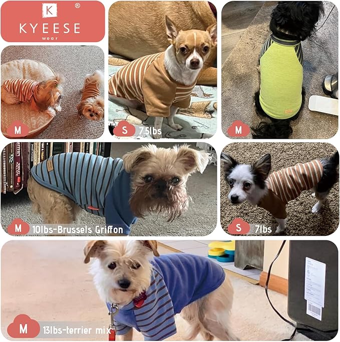 KYEESE 2Pack Dog Sweater Pullover Cat Sweaters Comfy Dog Sweaters for Small Dogs Male Stretchy Pet Coat Soft Cat Clothes Dogs Sweatshirt with Sleeves Lightweight Puppy Fleece Sweater for Cold Weather