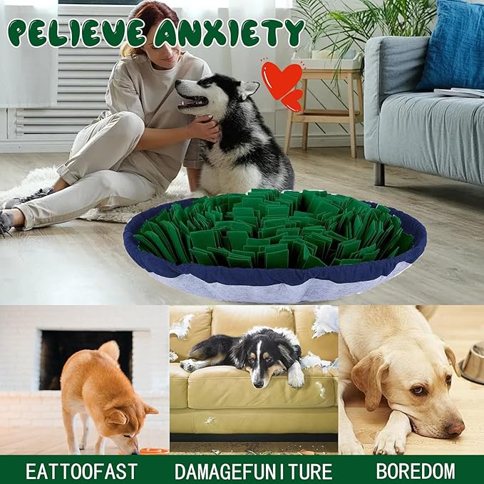 Snuffle Mat for Dogs Cognitive Dog Toys Puzzle Feeders Interactive Pet Enrichment for Mental Stimulation，Sniff Mat Helps Slow Eating and Keeping Puppy & Cats Mentally Active & Entertained