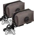 Dog Waste Bag Dispenser Pet Poop Bags Holder for Doggie Waste Bags Dispensers Soft Fabric Zipper Small Doggy Puppy Pouch for Leash Accessory Attachment with Carrier,2PC Grey