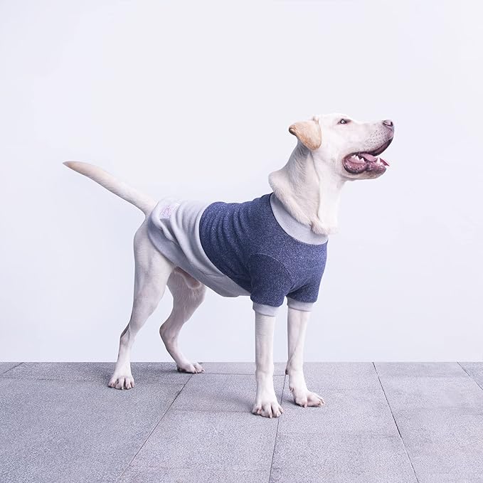 Extra Large Dog Sweaters Warm Clothes Pullover Sweatshirts for Labrador Rottweiler Great Dane, Blue Grey, 6X-Large