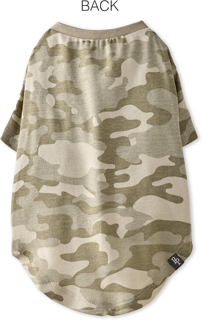 Toby II - The Perfect Tee, 3 Pack Short Sleeve Pet T-Shirt 100% Organic Cotton Tees Clothes for Small, Medium, Large Dogs, Sage Camo, Large