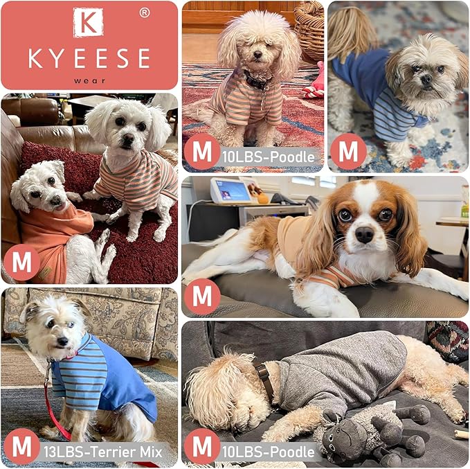 KYEESE 3Pack Dog Sweater Cat Sweaters with Sleeves Stretchy Cat Clothes Soft Pet Coat Pullover Dog Sweaters for Small Dogs Girl Comfy Pet Fleece Sweater Lightweight Dogs Sweatshirt for Cold Weather