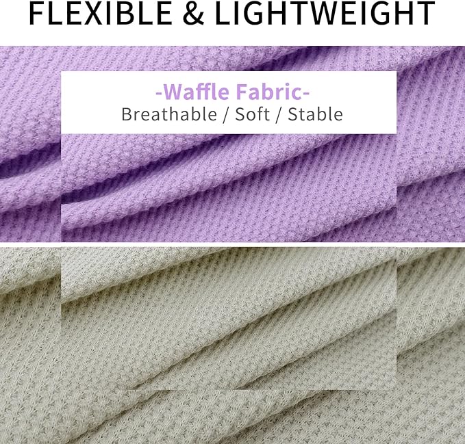 KYEESE 2Pack Dog Shirts Waffle for Small Dogs, Stretchy T-Shirts, Lightweight Tank Top, Sleeveless Vest, Breathable Cat Shirt, Medium, Purple + Grey