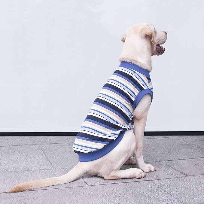 Extra Large Dog T Shirts Clothes Sleeveless Tank Top Vest for Labrador Rottweiler Great Dane, Blue, X-Large