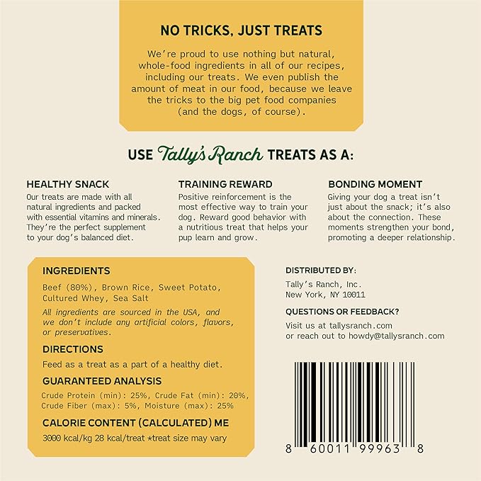 Tally's Ranch Dog Treats Bundle | 8oz Turkey and Beef Jerky Treats | All-Natural | 5 Simple Ingredients, No Added Sugar, High Protein | Made in The USA | Whole Food Ingredients