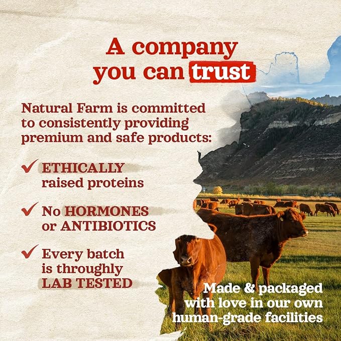 Natural Farm Extra-Thick Beef Tendons (9-12 Inch, 12 Pack), Natural Chondroitin and Collagen: Supports Healthy Joints, Great for Dental Health – Made & Packaged, All Dog Sizes