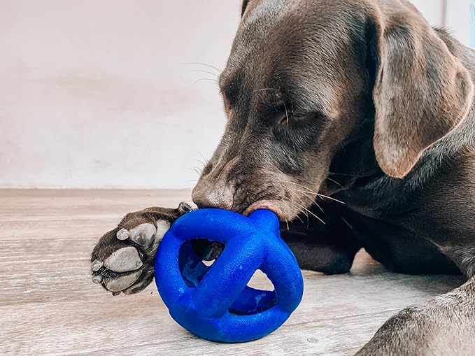 SuperChewy Tough Dog Cage Ball Toy | Lifetime Replacement | Strong Natural Rubber | Great Dog Fetch Toy | Chew Toys for Dogs | Ultra Durable Chew Toys for Aggressive Chewers | For Large Breeds