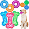 Yunsailing 9 Pcs Dog Squeaky Toys Set, Dog Squeaky Balls Bone Shape Teething Toys Donut Shape Balls for Small Puppy Medium TPR Rubber Pet Chew for Training Fetching Teething