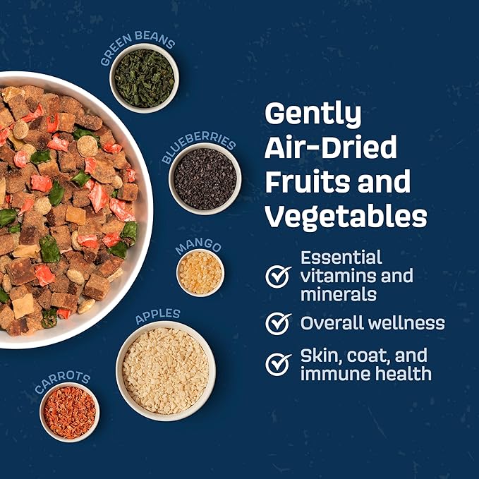Natural Dog Food - Slow-Roasted Beef Bowl with Ancient Grains, Vegetables & Fruits - Ideal Wet/Dry Meal or Premium Dog Food Toppers for Picky Eaters (4 lbs)