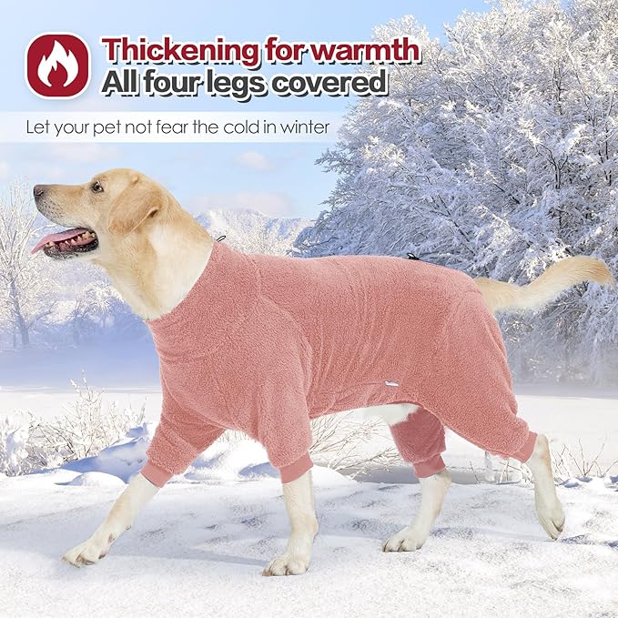Dog Winter Coat for Small Medium Large Dog for Run Walk Sleep Warm Fleece Pet Sweater & Windproof Pajamas Snow Jacket Small Pink