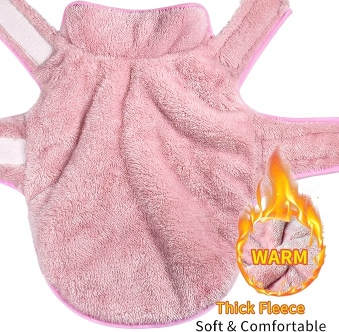 Malier Dog Winter Coat, Reversible Fleece Dog Cold Weather Coats, Windproof Warm Snow Puppy Jacket Vest Pet Clothes for Small Medium Large Dogs (Pink, XX-Large)