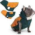 Spark Paws Reversible Dog Sweater, Sherpa Vest with Warm Fleece Lining, Warm Coat for Winter, Suitable for Small Medium, Large, XL XXL Dogs - Orange and Green - XL