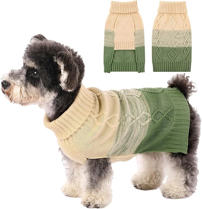ASENKU Warm Dog Sweater for Small Medium Dogs,Pet Sweaters for Fall Winter Dog Clothing,Thicked Pullover Puppy Cat Turtleneck Sweater for Doggie Chihuahua Clothing