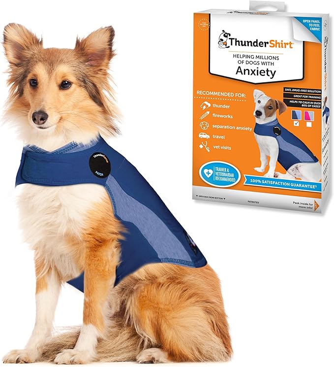 ThunderShirt for Dogs, Large, Blue Polo - Dog Anxiety Relief Calming Vest