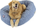 Majestic Pet 24 Inch Bagel Calming Dog Bed Washable – Cozy Soft Round Dog Bed with Spine Support for Dogs to Rest Their Head - Fluffy Donut Dog Bed 24x19x7 (Inch) - Round Pet Bed Small – Blue