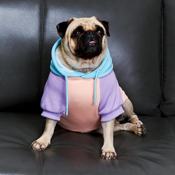 Tuff Pupper Dog Hoodie | Premium Quality 100% Organic Cotton | Ultra Soft Interior for Superior Comfort | Elastic Cuffs & Drawstring for Warmth | Stretch Fit Suitable for All Breeds (Pastel, M)