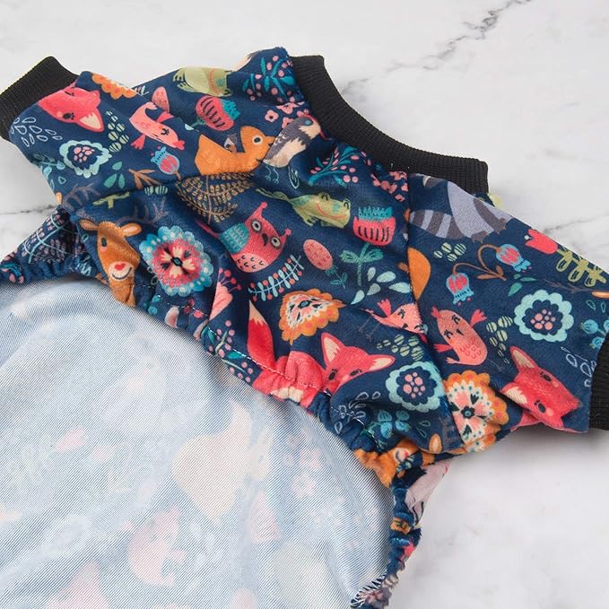 CuteBone Small Dogs Outfit Soft Puppy Onesies Pjs Dog Pajamas Pet Coat Cat Apparel Comfy Doggie Jumpsuit Bodysuit for All Seasons P75L