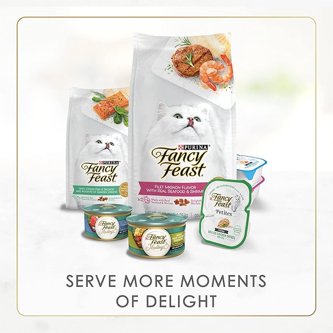 Purina Fancy Feast Classic Pate Ocean Whitefish and Tuna Feast Classic Grain Free Wet Cat Food Pate - (Pack of 24) 3 oz. Cans