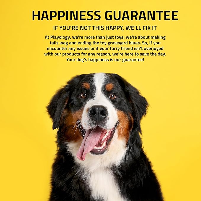 Playology Dog Toys | Plush Squeaky Bone Chew Toy for Dogs | Jumbo Peanut Butter Scented Toy - Easy to Clean and Made from Non Toxic Materials