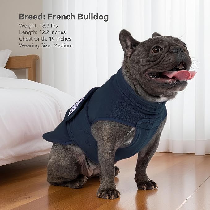 cyeollo XXL Dog Sweater, Fleece Doggy Sweaters Stretchy Turtleneck Doggie Sweatshirt Soft Warm Winter Coat Fall Autumn Pet Clothes for Large Dogs Girl, Navy 2XL