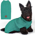 KYEESE Dog Christmas Sweater with Leash Hole for Small Dogs Male Warm Pullover with Reflective Yarn Soft Knit Pullover Boy Dog Coats Cozy Lightweight Thick Sweater Pet Indoor Outdoor Wear,Green,Small
