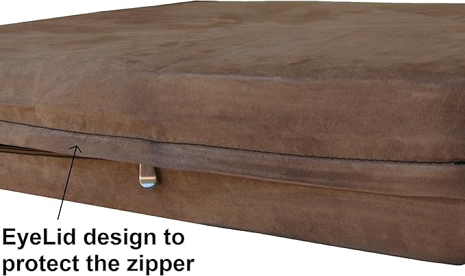 Dogbed4less Orthopedic Gel Infused Cooling Memory Foam Dog Bed for Large Dog, Waterproof Lining and Machine Washable Pet Bed Cover, XXL 55X37X4 Inches