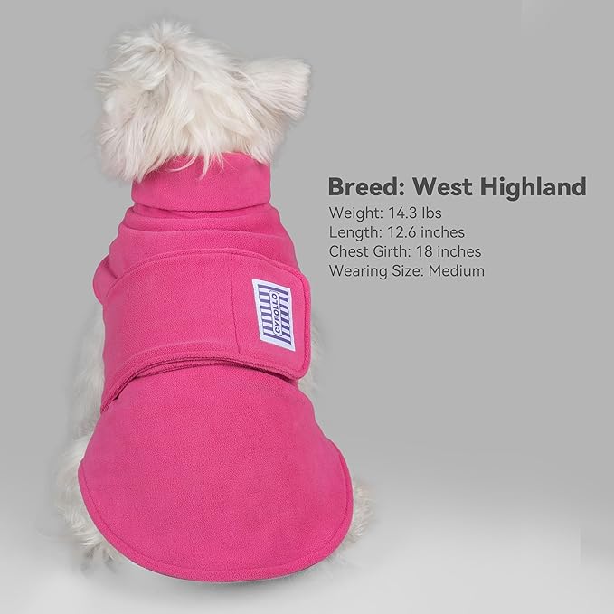 cyeollo XL Dog Sweater, Fleece Dog Sweaters Soft Stretchy Doggie Vest Turtleneck Doggy Sweatshirt Warm Fall & Winter Clothes for Medium to Large Dogs Girl, Pink XL