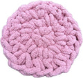 Cat Knitted Bed Mat, Extra-Soft Washable Warm Round Pads Cushions for Indoor Kittens, Cat Trees Towers, Perfect for Kneading and Sleeping (Pink,X-Large)