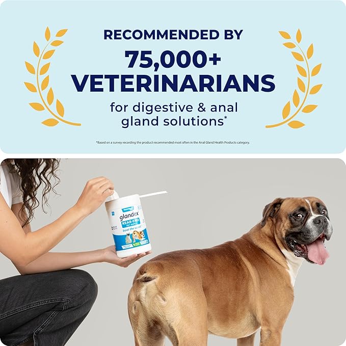 Vetnique Glandex Dog Wipes for Pets Cleansing & Deodorizing Anal Gland Hygienic Dog & Cat Wipes with Vitamin E, Skin Conditioners and Aloe (75ct)