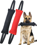 Clysoru Dog Tug Toy Dog，Double Pack Tough Jute Bite Pillow Training Equipment - Puppy to Large Dogs Interactive Toy. (Red Black)