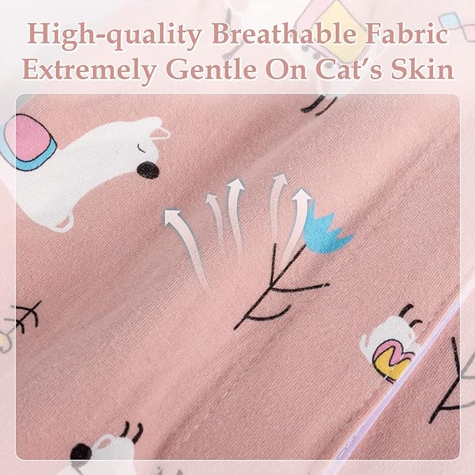 ANWA Cat Recovery Suit - Breathable Cat Onesie for Cats After Surgery Female, Kitten Surgery Recovery Suit Female Abdominal Wounds