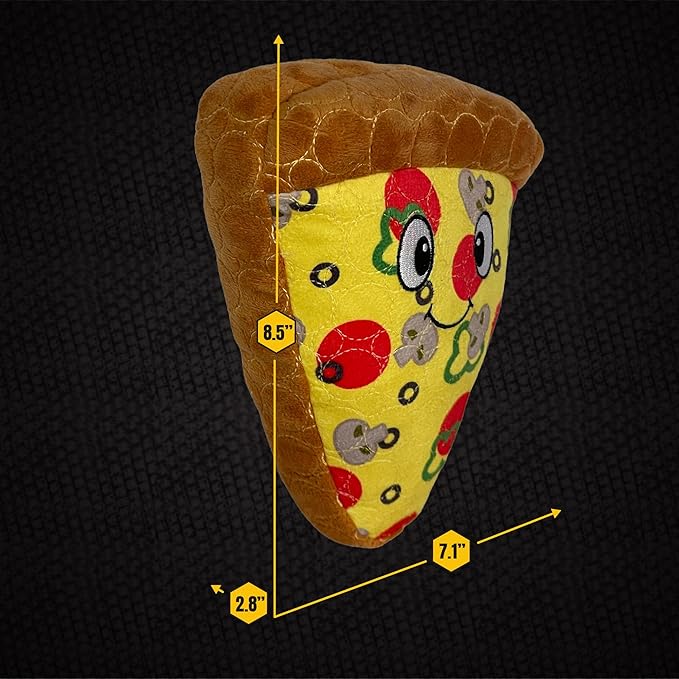 Bite Force -Durable & Strong Dog Toy Pizza Slice with Squeaker, Kevlar-Reinforced for Aggressive Chewers for Small Medium Large Dogs - Green.