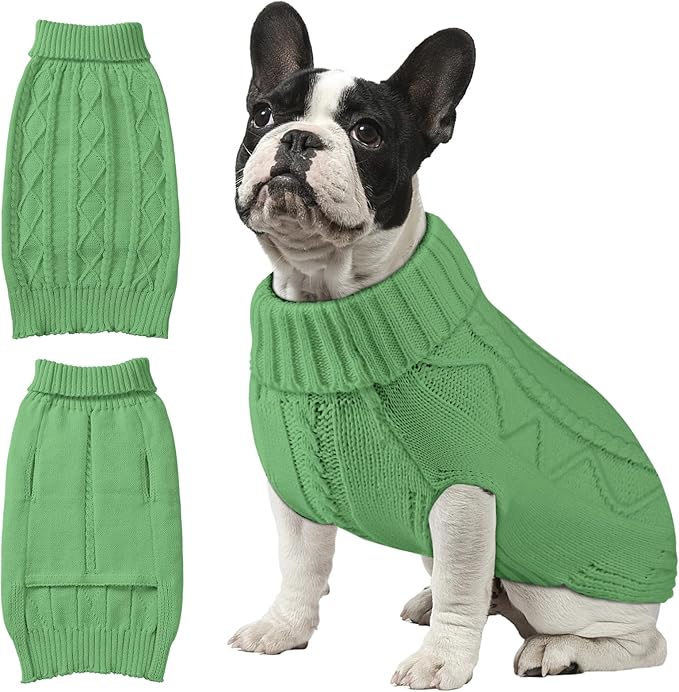 Dog Sweaters for Small Medium Large Dogs Girl, Soft Warm Turtleneck Pup Dogs Shirt, Double Knitting Collar for Outdoor Playing, Warm Dog Clothes