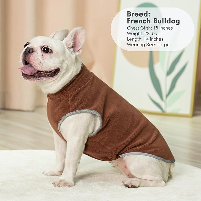 cyeollo 3XL Dog Sweaters for Large Dogs Male Female, Pullover Reflective Dog Jacket Sweatshirt Fall Winter Sweaters Warm Pet Clothes, Brown & Khaki XXXL