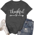 NIUBIA Women's T Shirts Summer Tops Simple Heart Graphic Shirts Sayings Short Sleeve Vacation Casual Blouse Thankful Tee