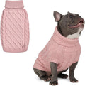 Spark Paws Knit Dog Sweater – Ultra Soft Warm Winter Dog Sweater for Small, Medium & Large Dogs – Stretch Fit Pet Sweater for French Bulldog, Pitbull, Girl & Boy Dogs Jacket, (Pink Cableknit, L)