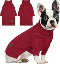 cyeollo Dog Sweater Warm Turtleneck Knitted Dog Christmas Sweaters with Sleeve Soft Winter Pet Clothes Sweaters for Dogs Girl