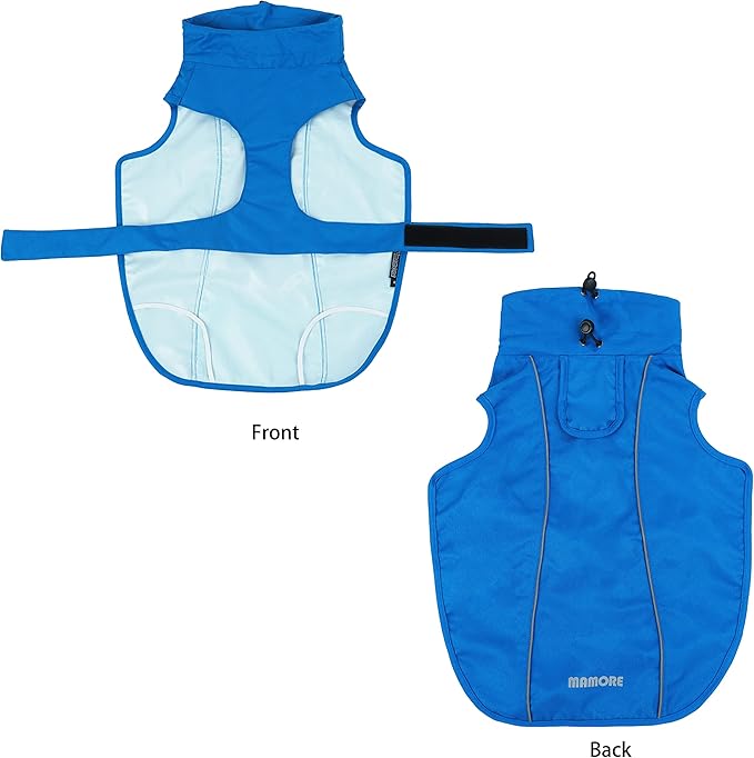 Adjustable Waterproof Dog Raincoat for Dogs,Lightweight Pet Rain Jacket Puppy Clothes with Reflective Strip for Small Medium Large Dogs (Blue, Medium)