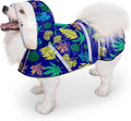 Dog Raincoat, Adjustable Rain Jacket with Hooded Double Layer for Large Medium Small Dogs Puppies, Lightweight Waterproof Rain Coat Poncho with Reflective Stripe Leaf Blue,L