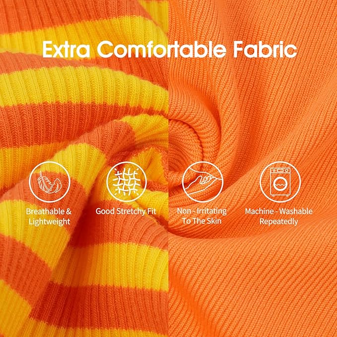 IECOii 2 Pack Dog T-Shirts,Stretchy & Comfortable Pet Summer Tank Top Clothes,Fade-Resistant, Easy to Put On – Machine Washable Tshirts for Medium Breeds Dogs,Orange+Stripes,XLarge