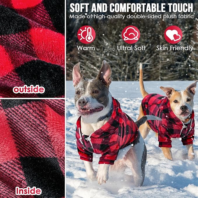 SlowTon Dog Hoodie Tie Dye - Warm Dog Sweater Hoodies with Pocket, Fall Winter Dogs Coat Jacket Pet Outfit Puppy Hooded Sweatshirt Clothes for Small Medium Large Dogs Boy Girl (Red, M)