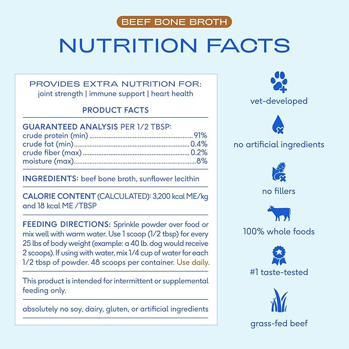 Native Pet Beef Bone Broth for Dogs (4.75 oz) & Organic Pumpkin for Dogs (8 oz.) - Dog Bone Broth Powder Food Topper for Picky Eater and All-Natural, Organic Fiber Pumpkin Powder