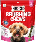 Milk-Bone Fresh Breath Brushing Chews, 48 Mini Daily Dental Dog Treats Scrubbing Action Helps Clean Teeth