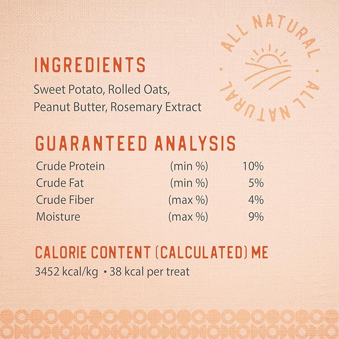 Caledon Farms The Dodo Crunchy Biscuits - Sweet Potato with Peanut Butter 19.5oz, Dog Treats