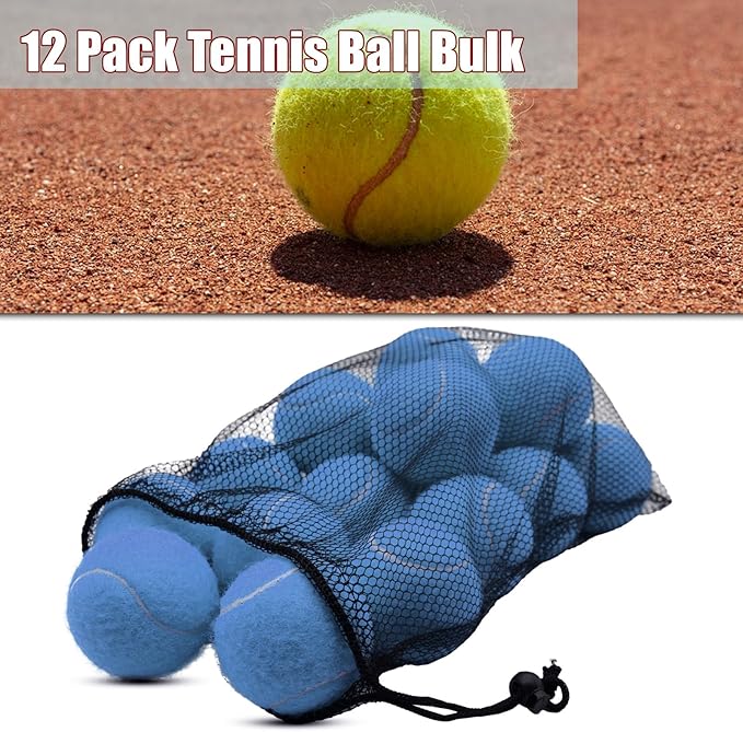 Magicorange Tennis Balls, 12 Pack Advanced Training Tennis Balls Practice Balls, Come with Mesh Bag for Easy Transport, Good for Beginner Training Ball