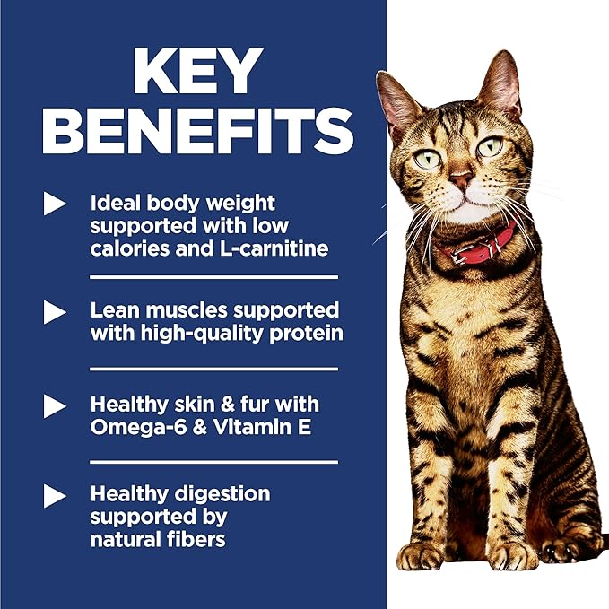 Hill's Science Diet Light, Adult 1-6, Weight Management Support, Dry Cat Food, Chicken Recipe, 7 lb Bag