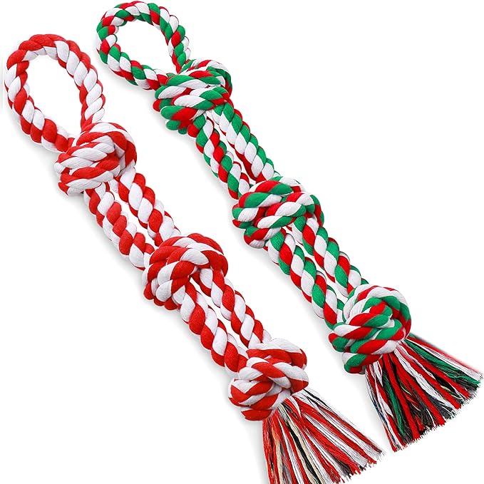 UPSKY Christmas Dog Rope Toys - Nearly Indestructible, Dental Cleaning, Aggressive Chewer Toys for Medium Large Breeds